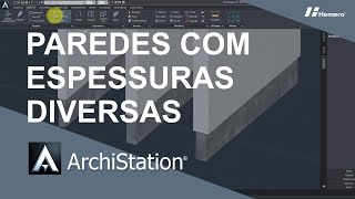 Criando paredes com espessuras diferentes  ArchiStation [upl. by Harald]