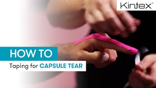 HOW TO  Kinesiology taping on finger capsule tear [upl. by Ynnep501]