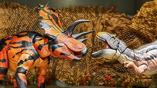 Pentaceratops VS Metriacanthosaurus  Beasts of the Mesozoic and Jurassic World Stop Motion [upl. by Astraea475]