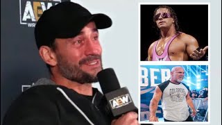 CM Punk Gets Emotional Over Bret Hart and Takes MASSIVE SHOT at Goldberg AEW Revolution Media Scrum [upl. by Ricarda]