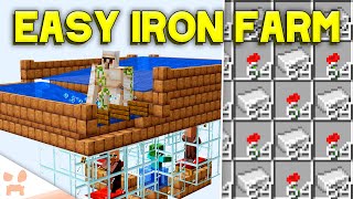 Minecraft Bedrock EASY IRON FARM Tutorial MCPE Xbox PS5 PC [upl. by Pascasia]