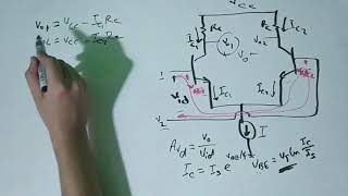 differential amplifier large signal analysis to get the gain بالعربي م محمود غالي  هندسة الزقازيق [upl. by Gainer]