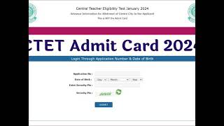 CTET Admit Card 2024 OUT Hall Ticket Download Exam Date 07072024 [upl. by Ynnad]