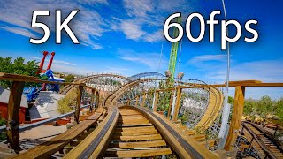 New Mexico Rattler front seat onride 5K POV 60fps Cliffs Amusement Park [upl. by Pachton274]