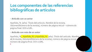 La referencia bibliográfica de un artículo científico según APA 7ª edición   UPV [upl. by Nylsoj]