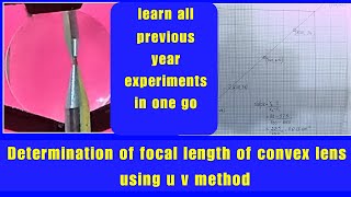 Class12ISC physics practicalTo determine focal length of convex lens with u v methodwith graph [upl. by Ardnaet]