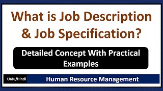 What is Job Description amp Job Specification Job Description vs Job Specification [upl. by Ixel]