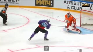 Artemi Panarin testing out a new move during the KHL vs NHL all star game 🤯 [upl. by Ativ555]