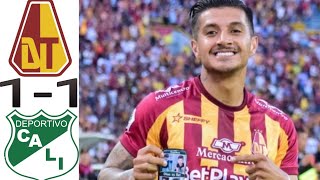 Deportes Tolima vs 11 Deportivo Cali Resumen Primera A 20242025 [upl. by Laohcin]