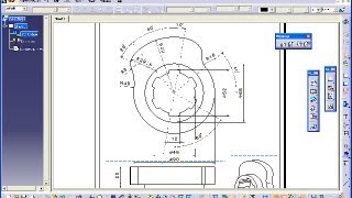 54 ExzenterNabe  Catia v5 Drafting  Centerline with reference [upl. by Haliehs42]