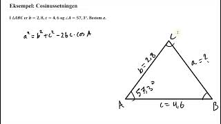 Eksempel Cosinussetningen [upl. by Devaj632]