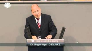 Gregor Gysi DIE LINKE »Sie vergemeinschaften die Schulden der Banken und Hedgefonds« [upl. by Rosalia]