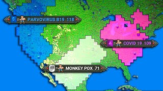 MONKEY POX vs PARVOVIRUS B19 vs COVID 19 WHO WINS Worldbox Timelapse [upl. by Peltier839]