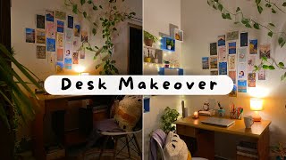 Aesthetic Desk Makeover  Renter Friendly Desk Set up [upl. by Pacificas683]