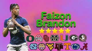 Faizon Brandon Highlights  5 star  The Next Anthony Richardson [upl. by Riesman]