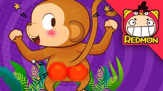 Monkey song  Animal Songs  Nursery Rhymes  animation for kids  REDMON [upl. by Sev]