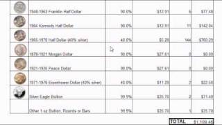 Silver Coin Inventory Calculator  Silver Dollar Calculator [upl. by Ahsatel916]