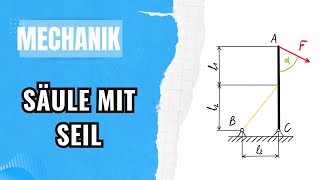 Lagerkraft und Seilkraft berechnen  Technische Mechanik Nachhilfe [upl. by Croft]