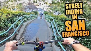 STREET RIDING IN SAN FRANCISCO  URBAN MTB FREERIDE [upl. by Ibloc168]