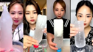 ASMR WATER BOTTLE ICE  ICE EATING  SLUSH ICE EATING [upl. by Wawro189]