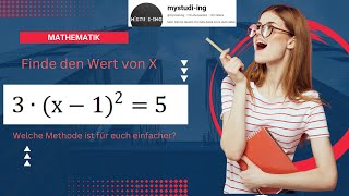 Finde den Wert von X in dieser Gleichung mit zwei MethodemystudiingMath [upl. by Dzoba782]