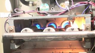 How to service the 80 AFUE gas furnace Adjust burners and finish service Part 9 [upl. by Myrlene330]