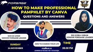 How to make professional pamphlet by canva  Questions and Answers by Sir Ch Umer  Dr Sidra Imran [upl. by Lessig]