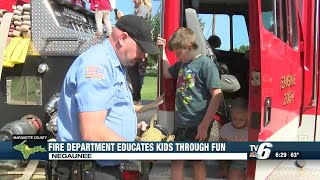 Negaunee Public Library Fire department educate kids through fun [upl. by Drucy162]