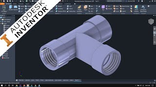 Autodesk Inventor tutorial Pipe T [upl. by Dadelos861]