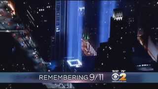 Beams Illuminate Night Sky Over Manhattan On 911 Anniversary [upl. by Yditsahc]