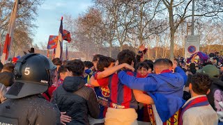 Barcellona Napoli LIVE i tifosi spagnoli INFIAMMANO l’esterno dello stadio 😱🔥 [upl. by Edina]