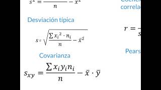 Cálculo de la covarianza el coeficiente de correlación lineal Pearson Estadística bidimensional [upl. by Innavoj838]