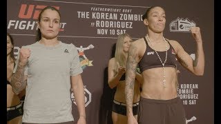 Raquel Pennington vs Germaine de Randamie  Weighin FaceOff  UFC Denver  rWMMA [upl. by Nellie]