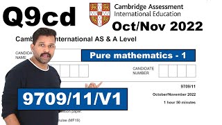 CAIE 970911ON22V1  QNo9cd  Graphs amp transformations  Pure Math1OctNov 2022 [upl. by Eetak]