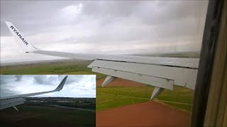 Left and Right wings double view Ryanair B738 Landing at Beziers Airport [upl. by Nahtaneoj]