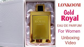 Lonkoom Gold Royal Eau De Parfum Unboxing Video  Perfume Unboxing [upl. by Davida]