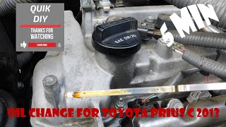 Oil Change Toyota Prius C 2013 and Reset Oil Life do it quick do it right 🤓 [upl. by Eloken]