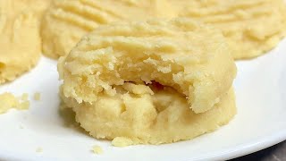 3 Ingredient Melt In Your Mouth Shortbread Cookies  Recipe [upl. by Vetter]