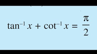 tan1xcot1xπ2 trigonomery identies solve  tan inverse X  cot inverse X equal pi by 2 [upl. by Berlinda]