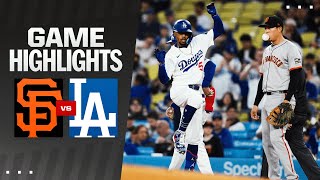 Giants vs Dodgers Game Highlights 4224  MLB Highlights [upl. by Eberle]