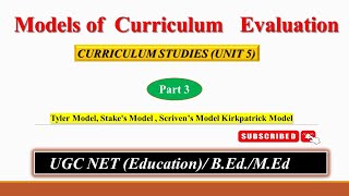 Scriven Model Kirkpatrick model Models of curriculum evaluation UGC NET paper 2 education [upl. by Annail]