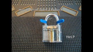 50 Closeup On How To Shim Open a Padlock [upl. by Benedetta]