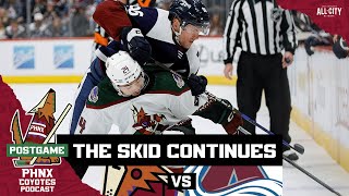 Arizona Coyotes losing streak hits 9 straight with loss to Colorado Avalanche [upl. by Nosyrb582]