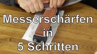 Messer schärfen auf Schleifsteinen in 5 Schritten  Anleitung Messer richtig scharf schleifen [upl. by Orvan775]