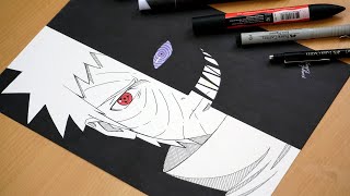 Drawing Obito amp Black Zetsu NARUTO [upl. by Ahsiuqal]