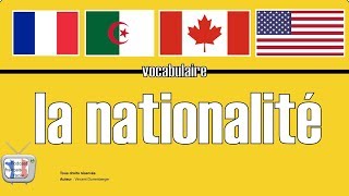 Apprendre le français  les nationalités vocabulaire niveau A1 [upl. by Odnalra]