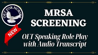 OET Speaking Sample For Nurses  MRSA Screening [upl. by Esteban424]