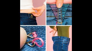 How to alter oversized jeans 👖🪡 [upl. by Whiffen]