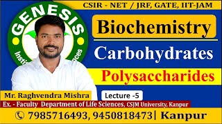 Polysaccharides  Biochemistry  Lecture5  New online quotBatchquot for CSIR NETJRF  IITJAM [upl. by Derwin281]