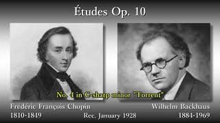 Chopin Études Op 10 Backhaus 1928 ショパン 12の練習曲作品10 バックハウス [upl. by Ylekalb]